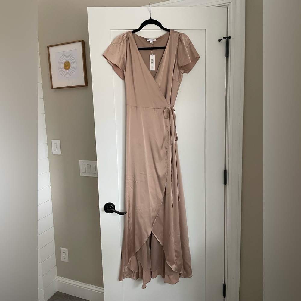 Baltic Born Krystal Satin Wrap Gown